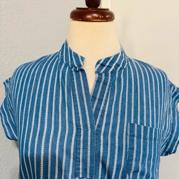 Weekend Suzanne Betro Blue Striped Women's Relaxed Tunic Loungewear Top Size S - Picture 5 of 15